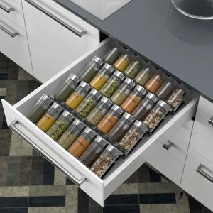 Rekken Kruidenlade Organizer Acryl Kruidenrek 4 Tier Kruiden Organizer Voor Keukenkasten Kruiden- en Kruidenpotten Verstelbaar Ontwerp