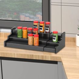 Estantes Jares de especias estantería sazonante soporte de almacenamiento de botella de 3 niveles organizador de cocina de exhibición para cocina de la despensa del hogar cocina de encimera