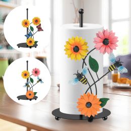 Racks Sunflower Roll Paper Paper Iron Kitchen Roll Paper Stand Home Storage Paper Paper Tairs Towers Decorative Standing For Countertop