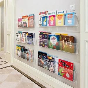 Racks Transparent Acrylique Disque Présentoir Mur pour Enfants Photo Livre Album CD Album Lecture Magazine Collection Mur Cintre