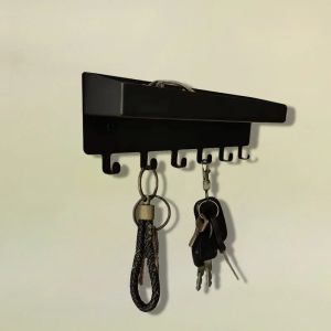 Rekken muurbevestiging sleutelhouder hangende sleutel plank opslag organizer hanger metalen e -mail organisator decoratief met 6 haak huishoudster op muur