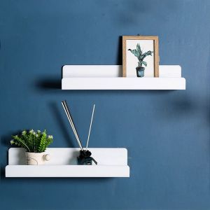 Rekken Wit Acryl Muur Richel Plank 15 inch Kantoor Drijvend Boekenrek U Type Decoratief Frame Keuken en Badkamer Opslagplanken