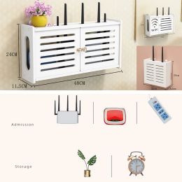 Rekken Draadloos routerrek Woonkamer Aan de muur gemonteerde WiFi-opbergdoos Wanddecoratie TV Settop Box Rack Kabel Power Organizer