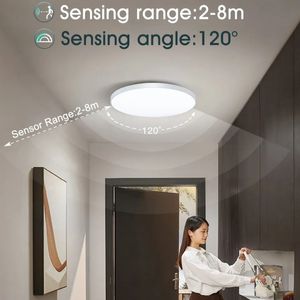 Radarsensor LED -plafondverlichting 18W 24W 36W 40W Auto vertragingsbewegingssensor Licht Smart Home Lighting Plafond Lamproom Gangen