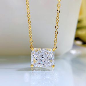 Radiant Cut 3ct Diamond Pendant 100% réel 925 STERLING SILP PARTY PENDANT PENDANTS Collier pour femmes bijoux de Chocker Bridal