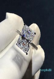 Anel de diamante de laboratório com corte radiante 3ct, prata esterlina 925, bijuteria, noivado, aliança de casamento, para mulheres, festa de noiva, joias 3778028
