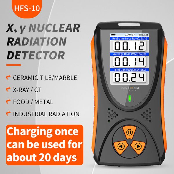 Probadores de radiación HFS-10 Contador Geiger Detector de radiación nuclear Detector Beta Gamma de rayos X Contador Geiger Dosímetro Batería de litio 230826