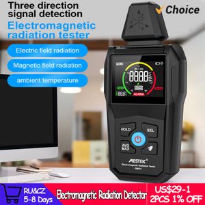 Radiation Testers Portable Electromagnetic Radiation Detector Household Temperature Humidity Tester Digital Color Display Radioactive Detector 230827