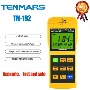 Testeurs de rayonnement TENMARS TM-192 EMF Meter utilisé pour mesurer les champs électromagnétiques de fréquence ELF extrêmement basse de 30 à 300 Hz. 230825
