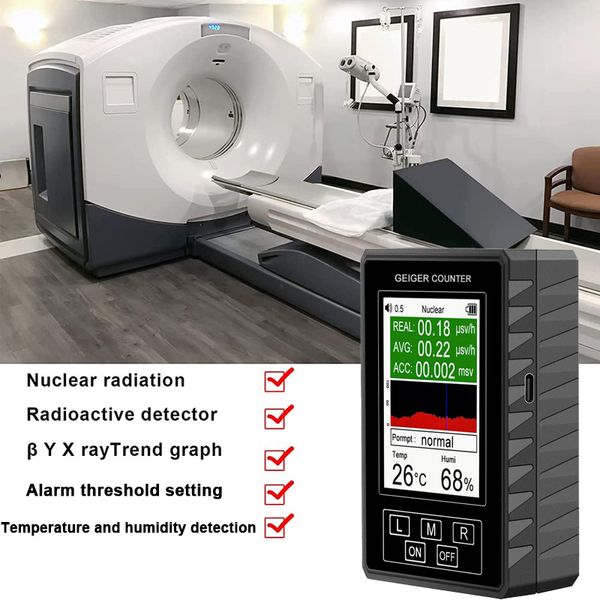 Testeurs de rayonnement XR-1 Pro Détecteur de rayonnement nucléaire Écran d'affichage LCD Compteur Geiger Dosimètre personnel Détecteurs de marbre Beta Gamma X-ray 230826