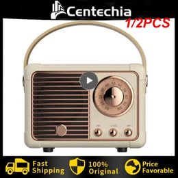 Radio 1/2PCS Mini Wireless Retro Lautsprecher Vintage FM Radio Tragbare USB-Schnittstelle Klassische Dekoration Lautsprecher Reise Musik