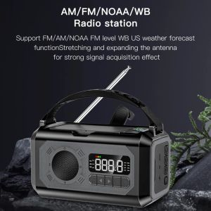 Radio 12000 MAH Emergency Weather Radio Leeslamp Zonne -Hand Crank AM/FM/NOAA Weer Radio Power Bank SOS Alarm voor telefoonlaading