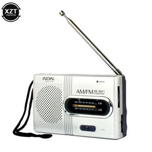 Radio 1PC Draagbare Mini Handheld Dual Band AM FM Muziekspeler Luidspreker met Telescopische Antenne Outdoor Stereo 230830