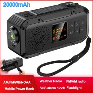 Radio 20000mah Emergency Radio Solar Power Hand Crank Radio AM / FM / WB / NOAA Radio Multifonctionnel Radio d'urgence Banque d'alimentation de lampe de poche d'urgence