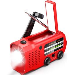 Radio 2021 Weer Auto Alert Noodradio 5000mAh Solar Handslinger Draagbare Noaa/am/fm-radio met Sos Alarm Zaklamp Telefoonoplader