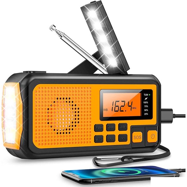 Radio 2023 Dab FM Am Bluetooth Receptor solar de emergencia Manivela Dynamo LED al aire libre Sos S 230331 Drop Entrega Electrónica Telecom Dhec0