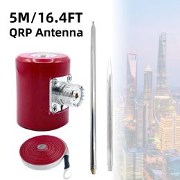 Radio 5m / 16,4ft Antenne QRP 300W600W 14M30MHz Antenne HF Télescopique haute fréquence en acier inoxydable 1/4 Longueur d'onde pour USDX QRP Radio