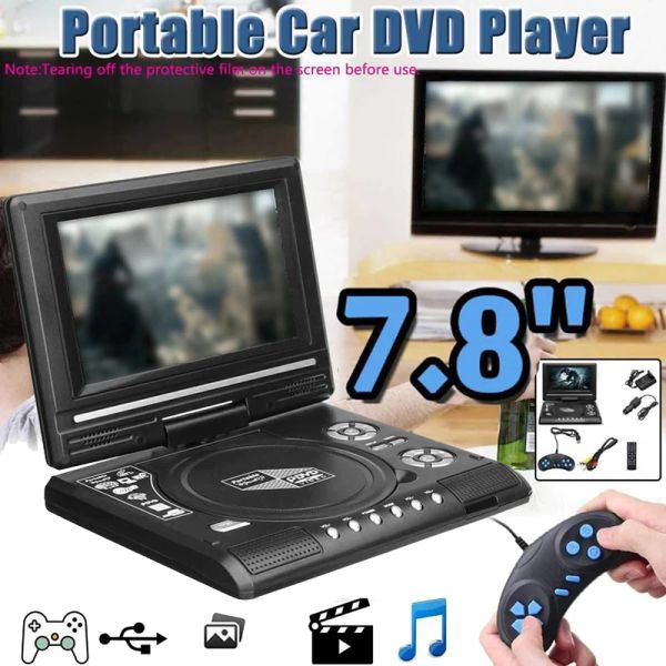 Radio 7,8 pouces / 9,8 pouces portable voiture à domicile DVD lecteur VCD CD Game TV Player USB Radio Adaptateur Support FM Radio Receiving EU / US PLIG