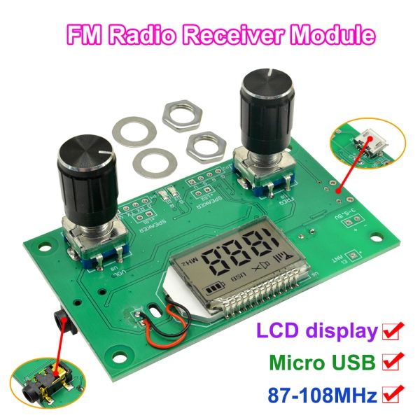 Module récepteur Radio FM 87108MHz, Modulation de fréquence, carte de réception stéréo avec affichage numérique LCD 35V DSP PLL