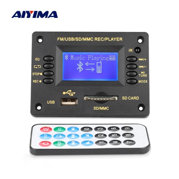 Radio Aiyima 5v MP3 Decoder Audio Board MP3 Player Bluetooth 5.0 Deccoder Prise en charge USB SD AUX FM EQ Lyrics Affichage Radio