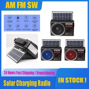 Radio Am Fm SW Emergency Notfall Mini Radio Solar Solare Batterijaangedreven Bluetooth-compatibele draagbare Fm-ontvanger Led-zaklamp
