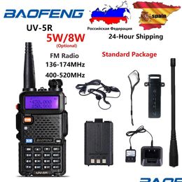 Radio Baofeng UV5R 5W Talkie Walkie Uv 5R 8W Ham Fm VHF UHF avec écouteurs 1800Mah Batterie Drop Delivery Electronique Télécommunications Otsbt