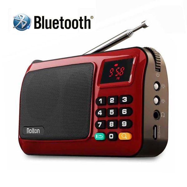 Radio Bluetooth Haut-parleur Mni FM Radio portable Mp3 Lecteur de musique Carte TF USB pour téléphone iPod avec affichage LED et lampe de poche Lampe de contrôle 221025