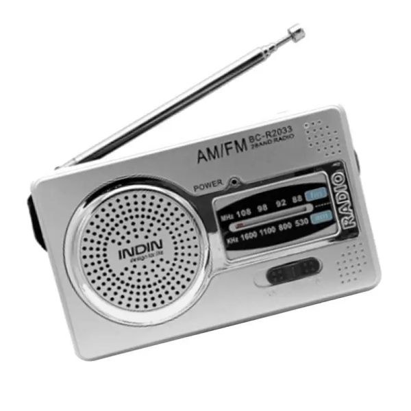 Radio Radio portátil compacta AM/FM AA Radio de bolsillo con pilas Altavoz alto Volumen ajustable Conector para auriculares de 3,5 mm Extensible