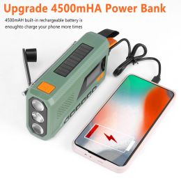 Radio DAB/FM Bluetooth Radio Emergency Hand Crank Solar Powered Radio met LED -zaklamp SOS Alert 4500MAH Power Bank Telefoonlader