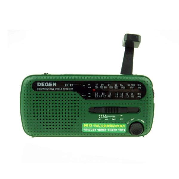 Radio Degen De13 Fm Am Sw Radio manivelle Dynamo énergie solaire d'urgence rétro Radio A0798a récepteur mondial Radio Portable