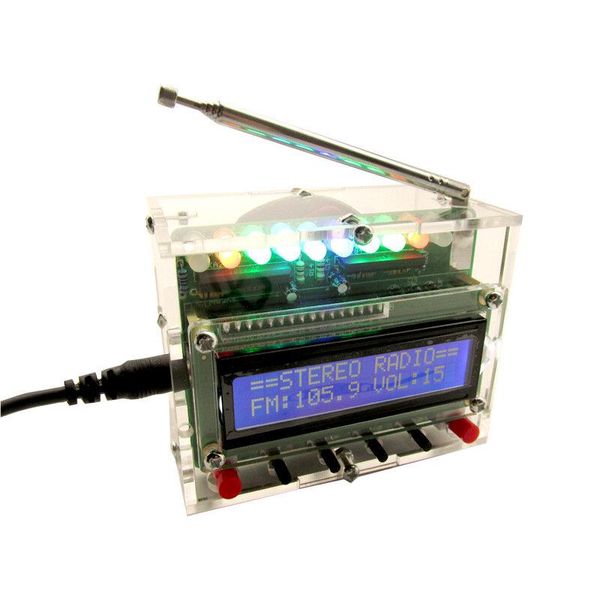 Radio DIY Radio Electronic Kit Parts 51 Singlechip FM Digital Sound Hine, Indicateur de niveau peut être contrôlé séparément