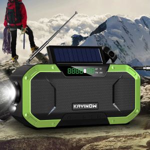 Radio Emergency Radio Hand Crank Radio Solar Powered AM / FM MEUX RADIO BT5.0 LED PLOCHE LED 5000mAh Charger téléphonique de la banque électrique