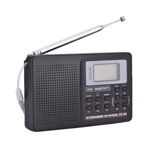 Radio FM AM SW LW TV récepteur Radio pleine bande réveil Portable fonction de mémoire numérique Radio 9 KHz