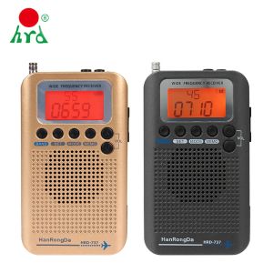 Radio Hanrongda HRD737 Portable Full Band Radio Aircraft Band Receiver FM/AM/SW/CB/AIR/VHF World Band met LCD Display Alarm Clock