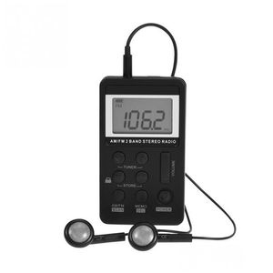 Radio Hanrongda Mini récepteur de poche stéréo double bande Am/Fm portable avec batterie écran LCD écouteur Hrd-103 livraison directe Electroni Dhryi