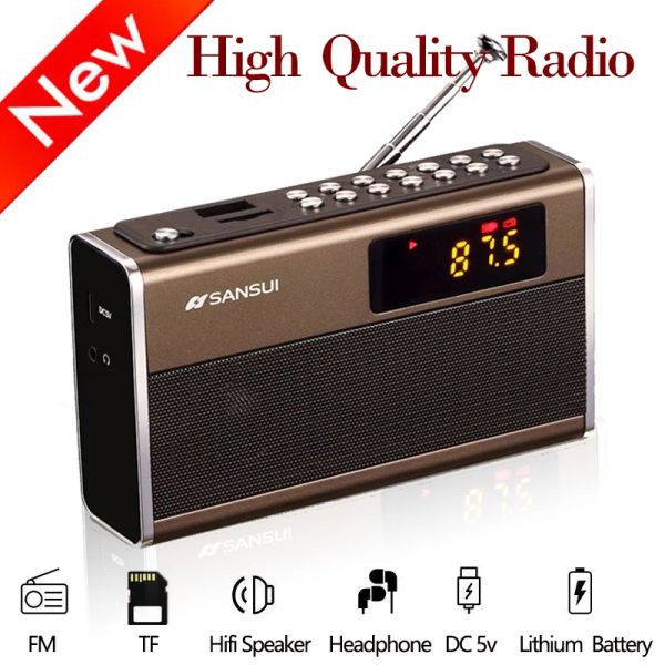 Mini Radio FM rétro de haute qualité, récepteur de Radio Portable avec haut-parleur intégré, cadeau pour personnes âgées