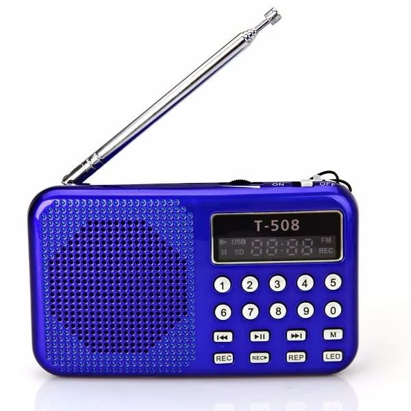 Radio Hot Sale Digital FM Radio Micro SD/TF Disco USB MP3 Radio LCD Pantalla Internet Radio con altavoz T508R