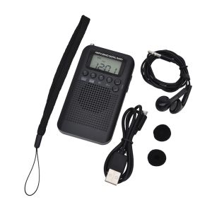 Radio HRD104 AM FM Radio Stéréo Antenne Portable Mini Radio LCD Affichage Digital Tuning Radio avec le haut-parleur Recchargeable