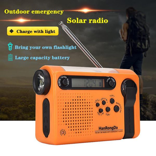 Radio Hrd900 linterna Led banda completa carga de teléfono móvil Radio de carga Solar prevención de desastres alarma de emergencia