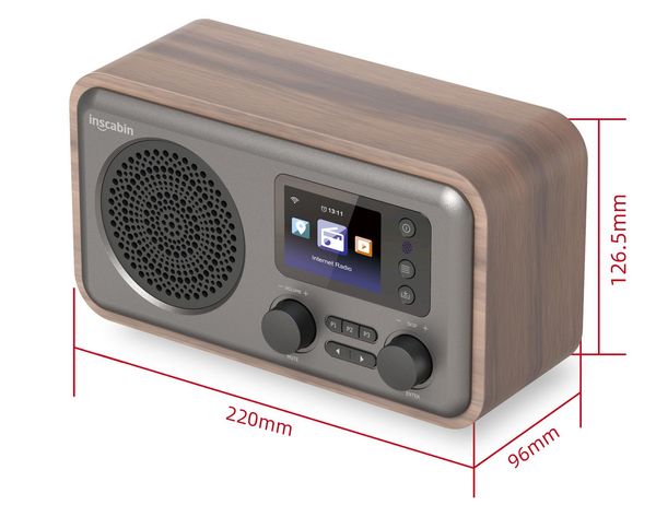 Radio Inscabin D8 Internet Dab/dab+ Radio Digital, Radio Internet/Radio digital con Spotify Connect y Bluetooth/fm/Pantalla a color