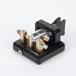 Radio Lao Mao Black CW Morse Key DualPaddle Telegraph Keyer voor radiostegen roestvrijstalen messing aluminiumlegering