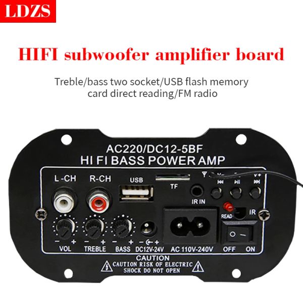 Radio LDZS Tablero de amplificador digital 2530W Bluetooth Audio Amplificador Diy USB FM Radio TF Player Subwoofer 110V 220V