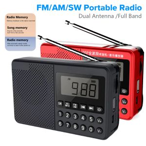 Radio M168 FM / AM / SW Fullband 21band Portable Radio LED Écran d'affichage numérique MP3 PLACE DE POWER POWER MEMEATS MEMEATS pour les personnes âgées