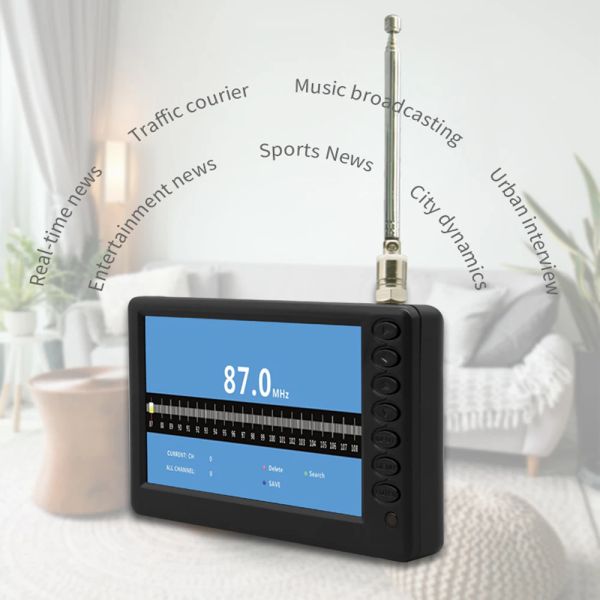 Radio Mini 5 pouces D5 TV numérique DVBT2 ATSC Radio U Disk Playback HD H.265 Navigation de voiture portable