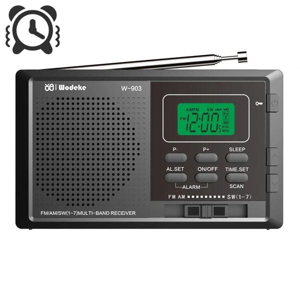 Radio Mini réveil DSP Radio Portable FM/AM/SW Radio de poche à ondes courtes avec écran LED horloge numérique prise écouteur antenne