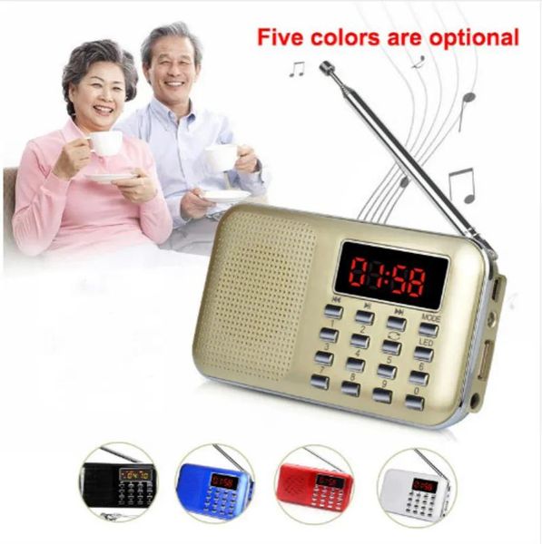 Radio Mini L218 LCD Digital MP3 Radio Splayer Player Soporte Tf Tarjeta TF USB con LED Linteria Portable Radio FM/AM Altavoz