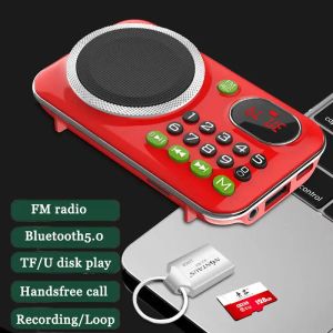 Radio Mini Portable FM Radio Retro Pocket Radios ontvanger Wireless Bluetooth -luidspreker met microfoon TF -kaart U Disk mp3 -muziekspeler