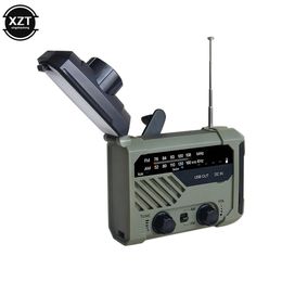 Radio Mini Draagbare Radio Hand Crank Am Fm Noaa Emergency 3in1 Leeslamp Zaklamp Zonne-opladen Power Bank voor mobiele telefoon