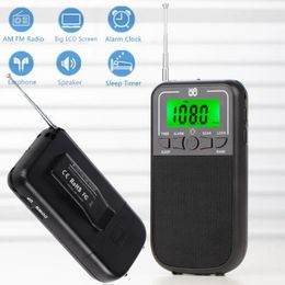 Radio Mini Draagbare Radio Pocket FM/AM/SW DSP Radio-ontvanger Ingebouwde luidspreker met LCD-achtergrondverlichting Display Wekkerondersteuning Getimed uit