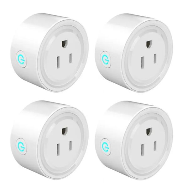 Radio Mini WiFi Smart Plug Outlet Work avec Alexa, Google Home, 2.4G WiFi uniquement, pas de hub requis, (4 pack)